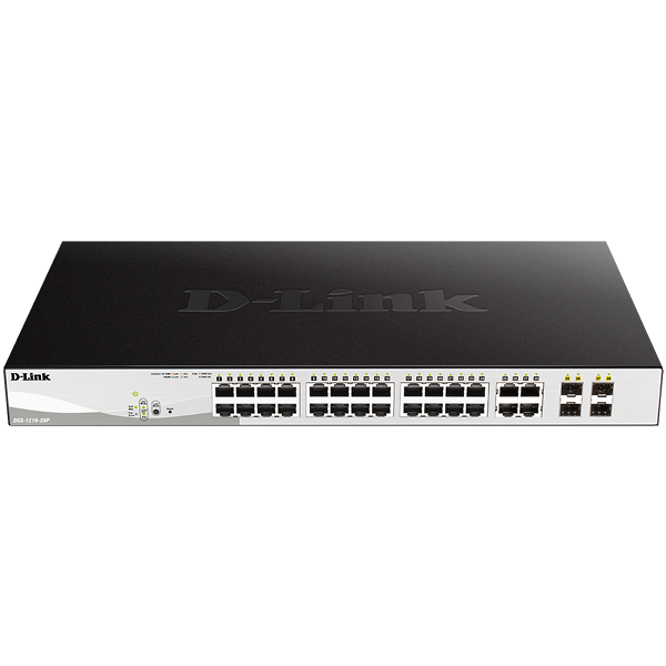 DGS-1210-28P D-Link 24-Port 10/100/1000Mbps POE switch plus 4-Port SFP WebSmart Switch