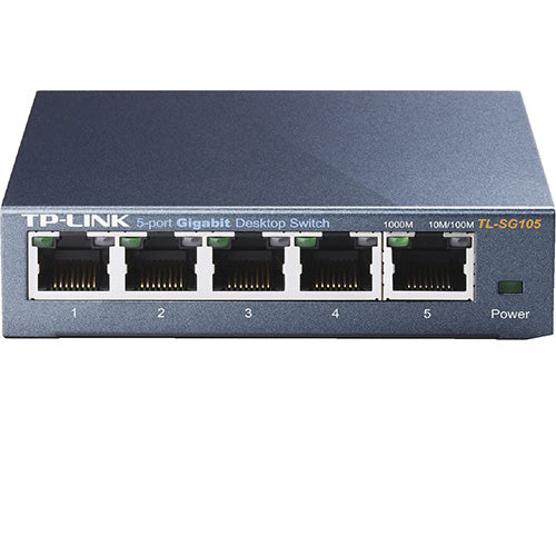 TP-Link SG105E 5-Port Gigabit Desktop Easy Smart Switch, 5 10/100/1000Mbps RJ45 Ports,
