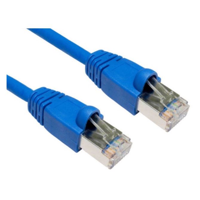 Hypertec CAT6A Shielded Cable 5m Blue Color 10GbE RJ45 Ethernet Network LAN S/FTP LSZH Cord 26AWG PVC Jacke